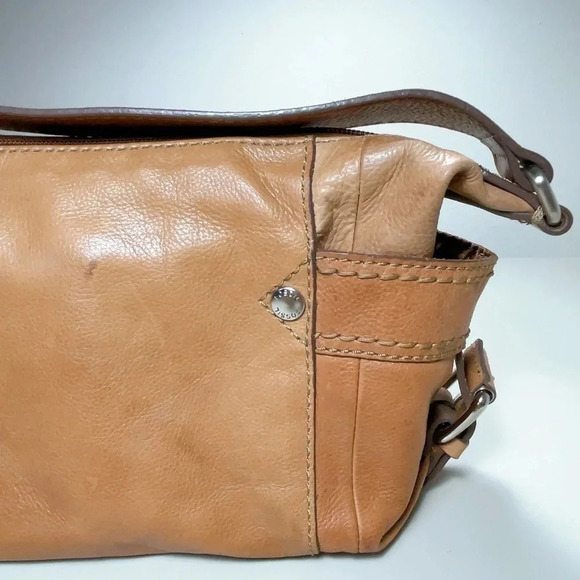 Fossil Leather Brown Key Chain Hobo Shoulder Bag - Picture 3 of 15